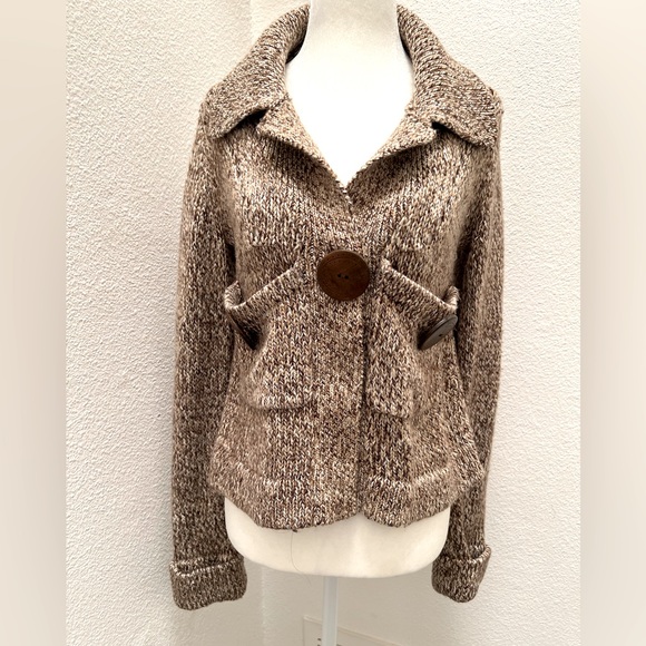 BCBG One Button Oatmeal Cardigan - Picture 1 of 14